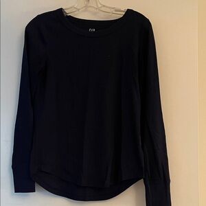 GAP Women's Dark Navy Long Sleeve Waffle Weave Tee